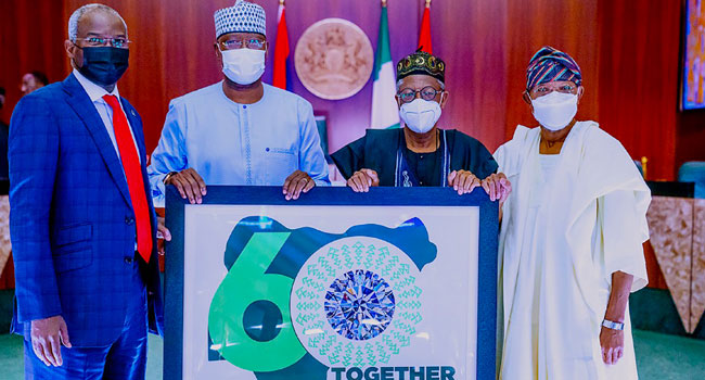 ‘Together Shall We Be’: Buhari Unveils ‘Nigeria At 60’ Logo, Theme